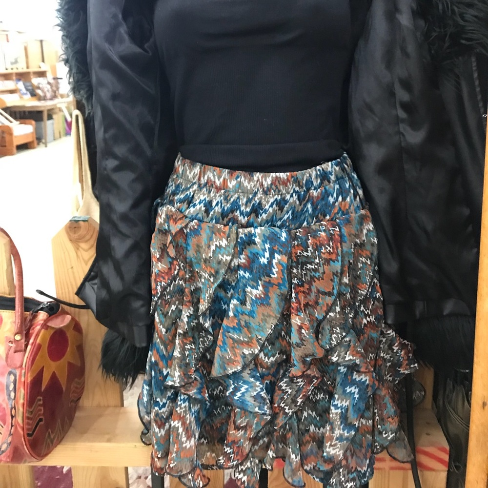Multi Colored sheer layered Skirt